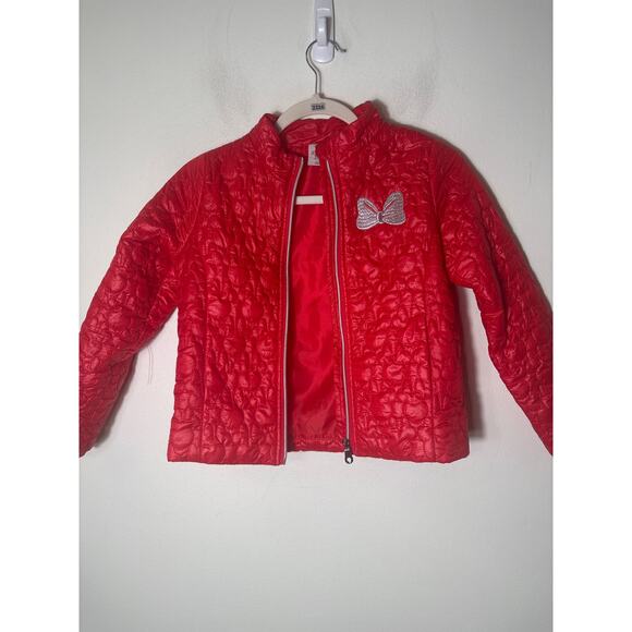 Girl's Disney Red Mini Mouse Puffy Long Sleeve Jacket Sz 9/10 - Picture 1 of 3